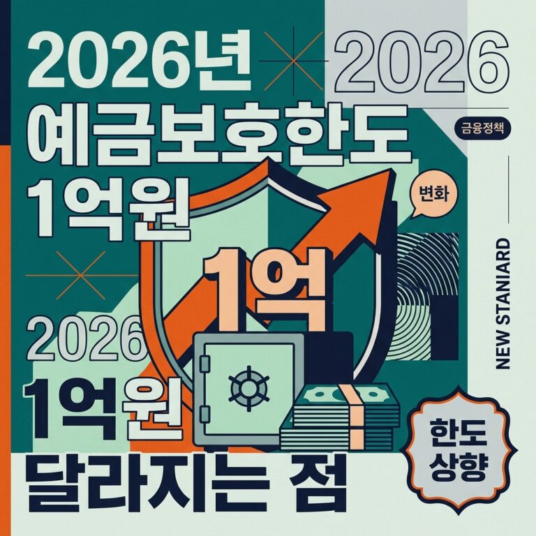 2026년 예금보호한도 1억원 달라지는 점