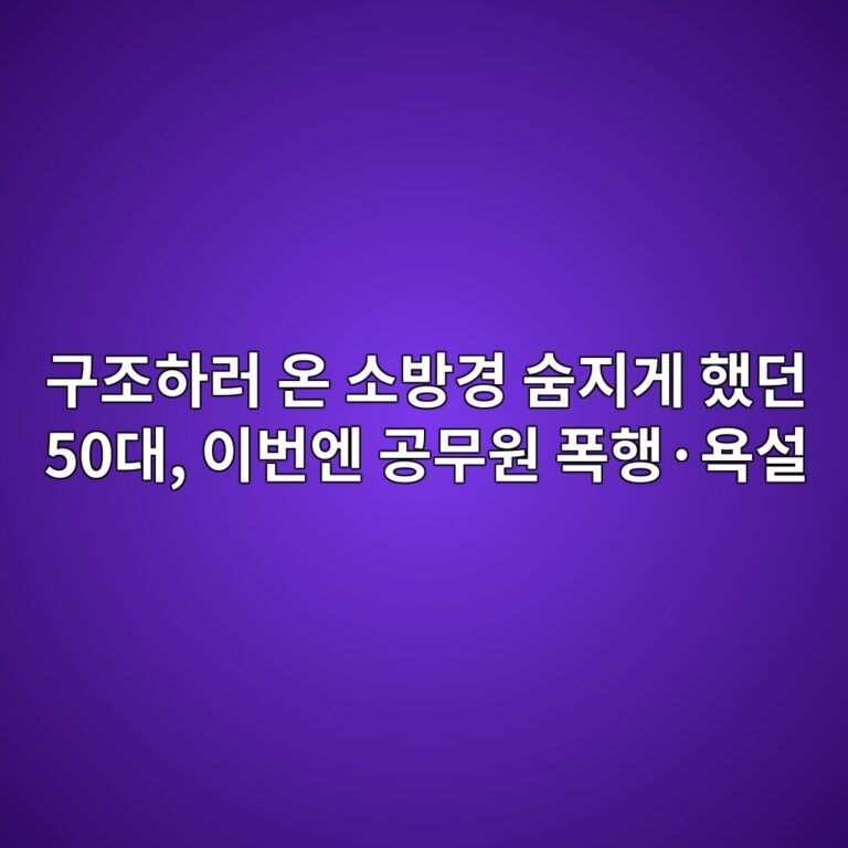 구조하러 온 소방경 숨지게 했던 50대, 이번엔 공무원 폭행·욕설
