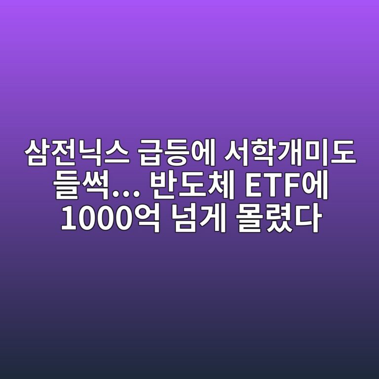 삼전닉스 급등에 서학개미도 들썩… 반도체 ETF에 1000억 넘게 몰렸다