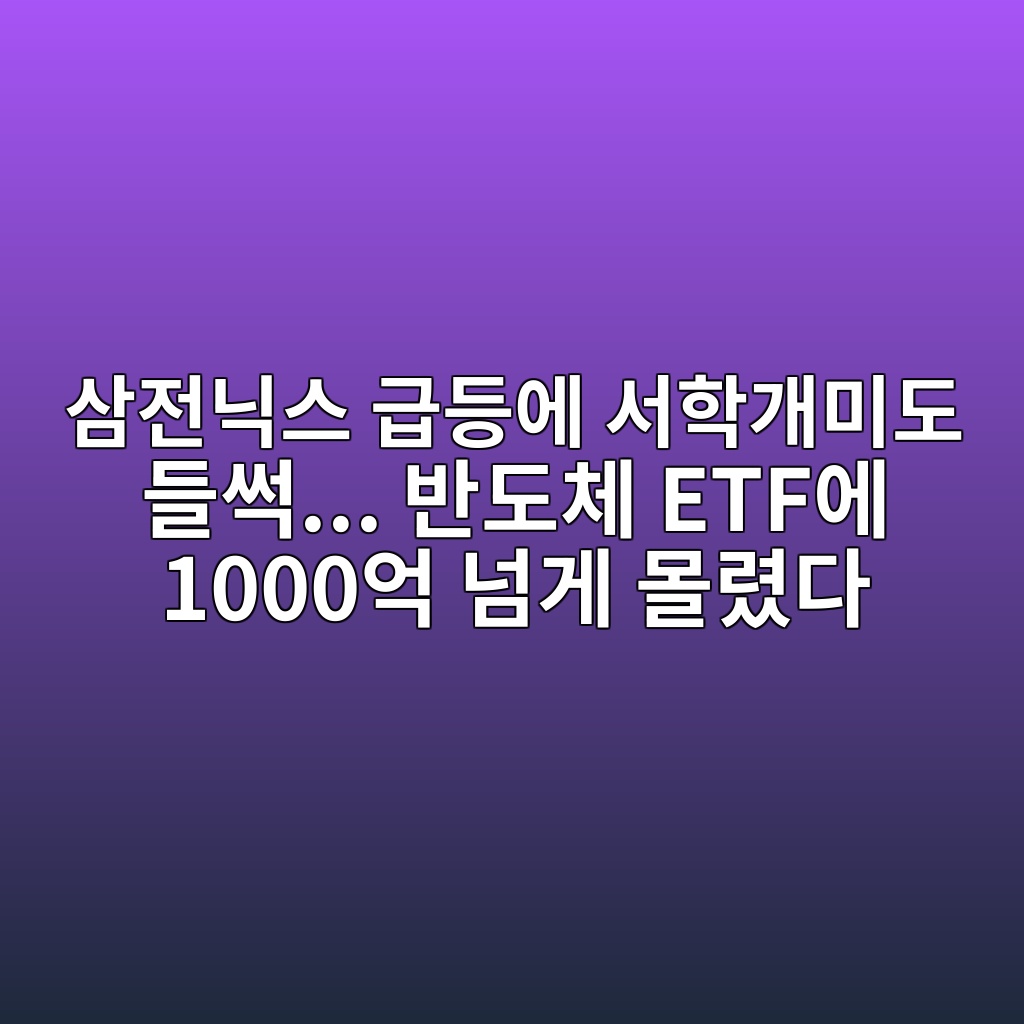삼전닉스 급등에 서학개미도 들썩… 반도체 ETF에 1000억 넘게 몰렸다 숙소 사진