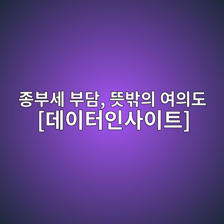 종부세 부담, 뜻밖의 여의도 [데이터인사이트]