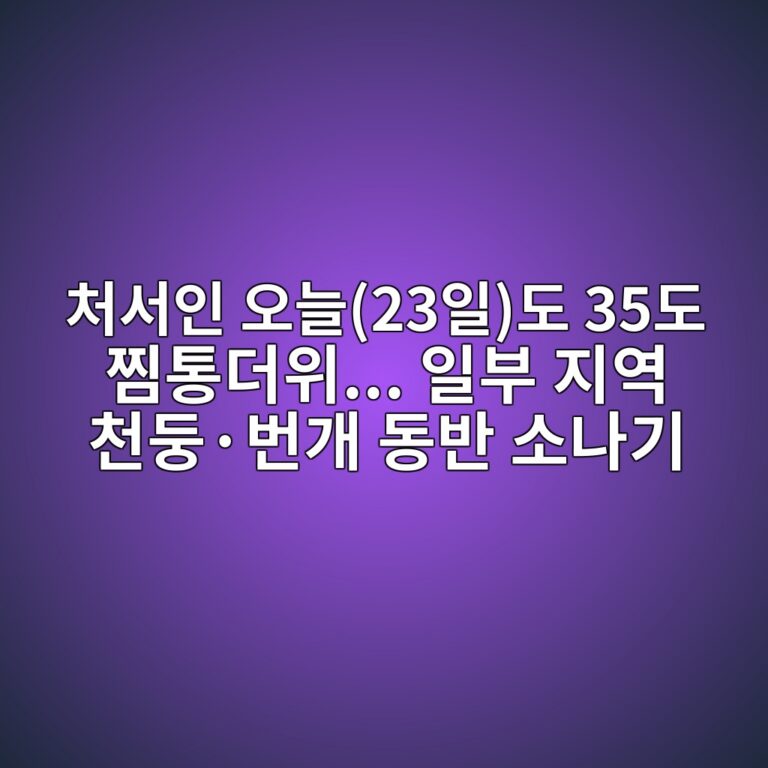 처서인 오늘(23일)도 35도 찜통더위… 일부 지역 천둥·번개 동반 소나기