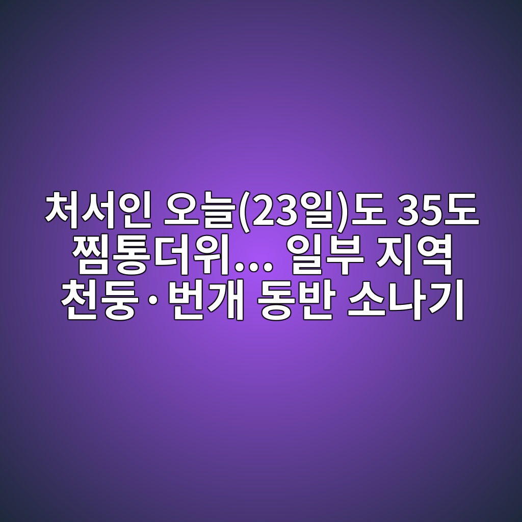 처서인 오늘(23일)도 35도 찜통더위… 일부 지역 천둥·번개 동반 소나기 숙소 사진