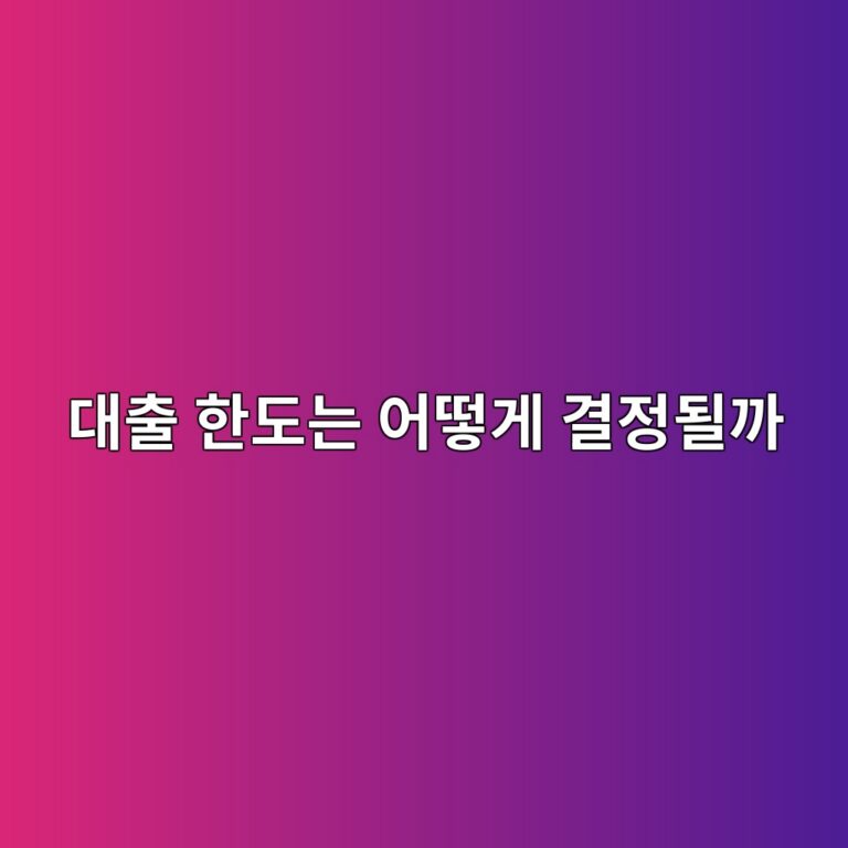 대출 한도는 어떻게 결정될까