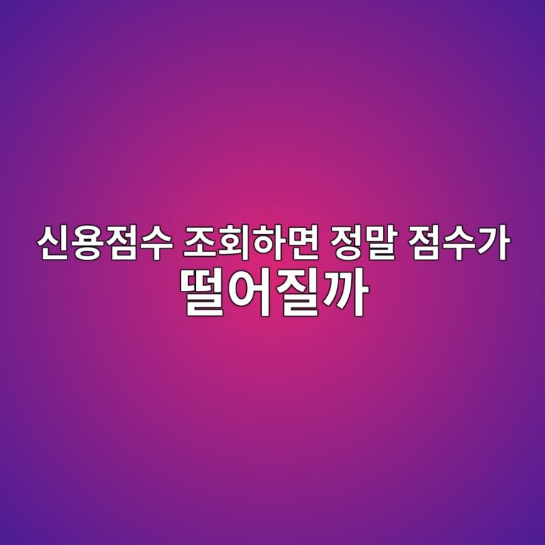 신용점수 조회하면 정말 점수가 떨어질까