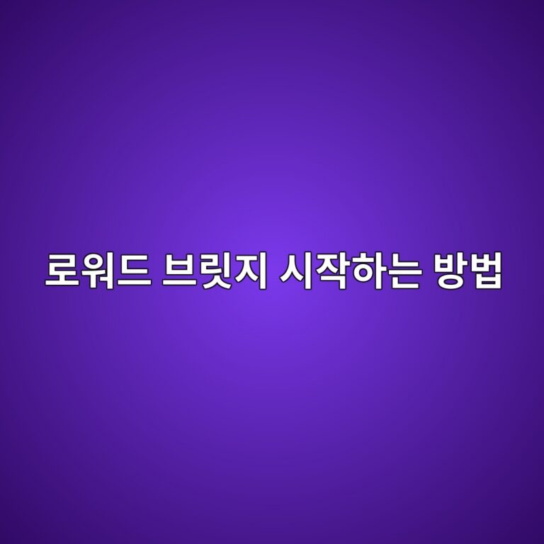 로워드 브릿지 시작하는 방법